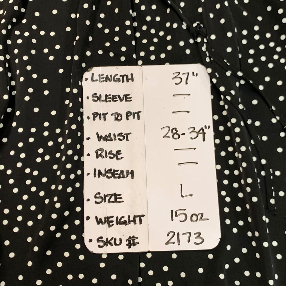 Zincia Black White Polka Dot Maxi Skirt Elastic Waist A-Line Size Large - Picture 6 of 6